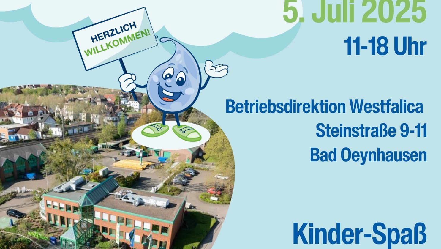 Am 5. Juli 2025 findet der Tag der offenen Tür in der Gelsenwasser-Betriebsdirektion in Bad Oeynhausen