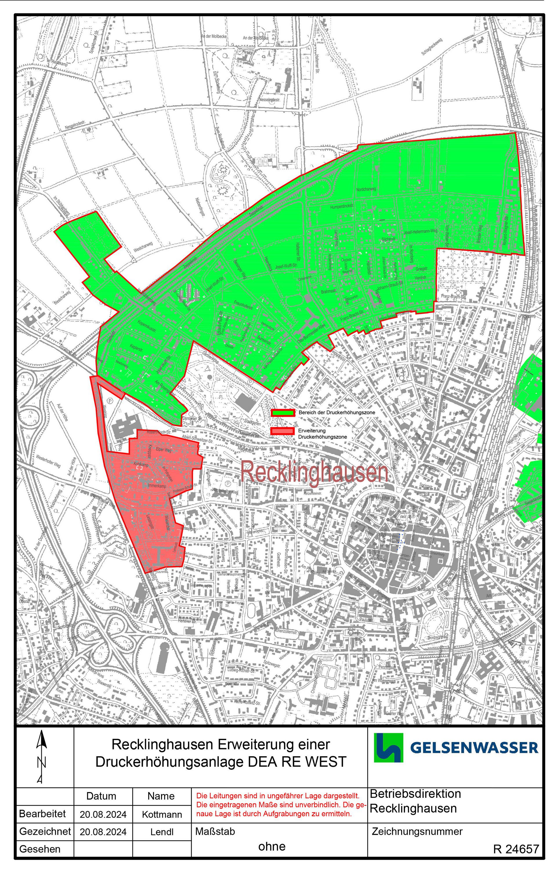 Höherer Wasserdruck im Trinkwassernetz von Recklinghausen-West