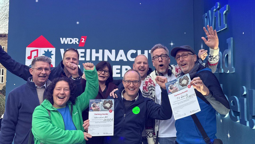 Team blau-grün beim WDR2-Weihnachtswunder