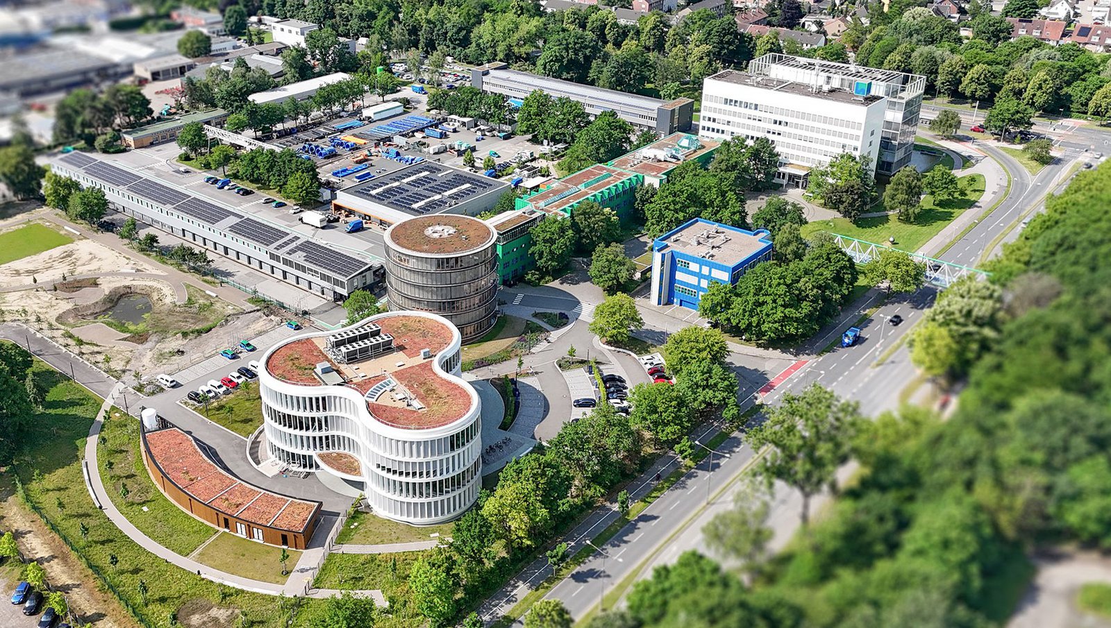 Gelsenwasser-Quartier aus der Luft