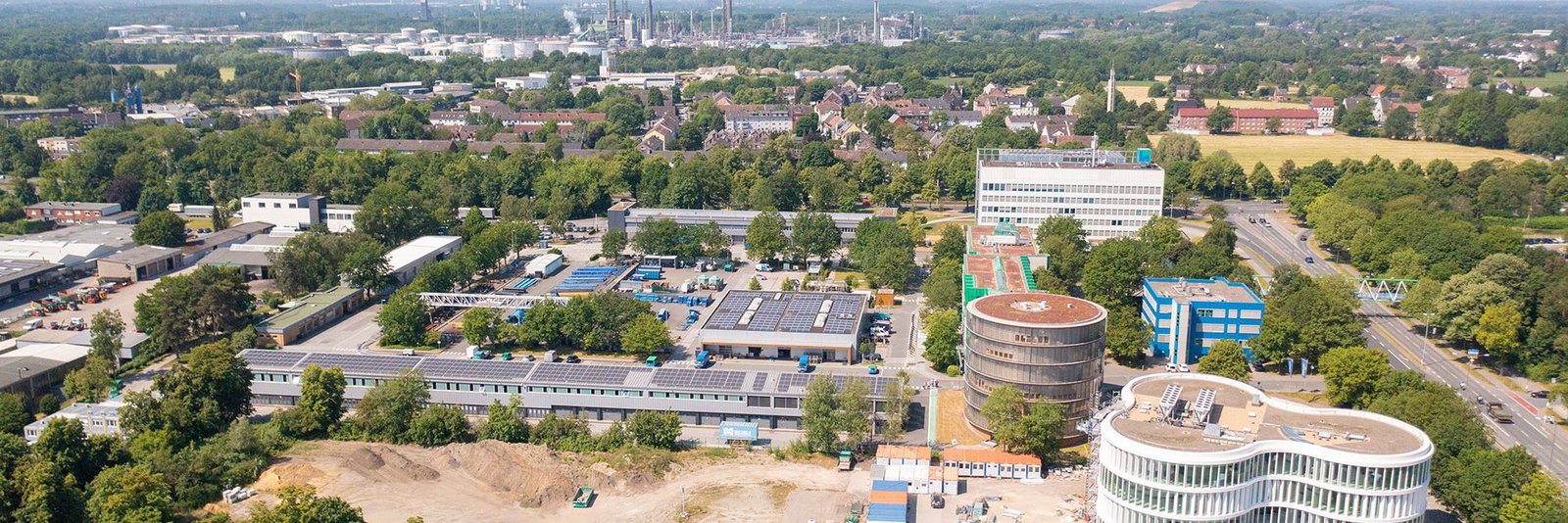 Drohnenaufnahme Gelsenwasser-Quartier Gelsenkirchen