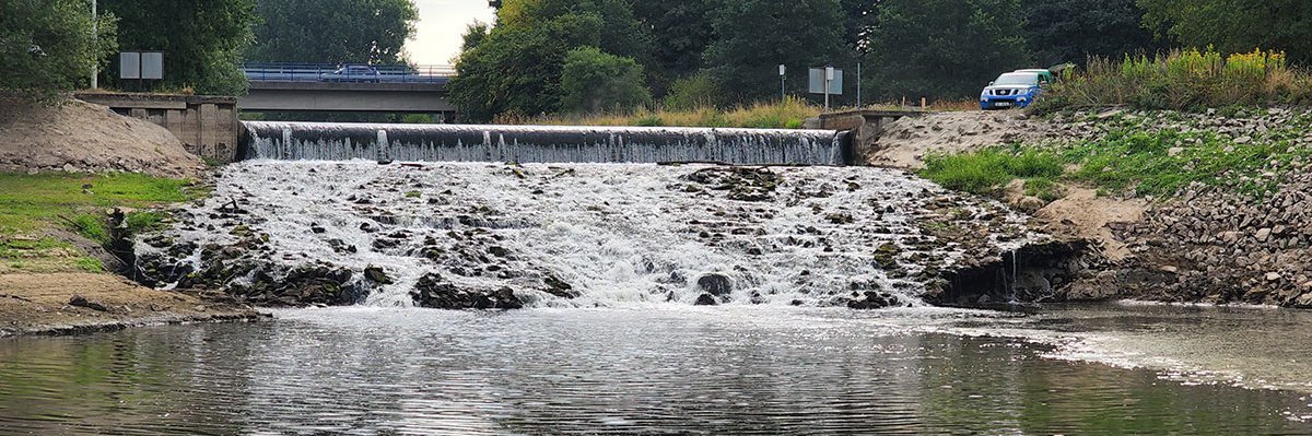 Das Schlauchwehr an der Talsperre Hullern wird aufwendig saniert.
