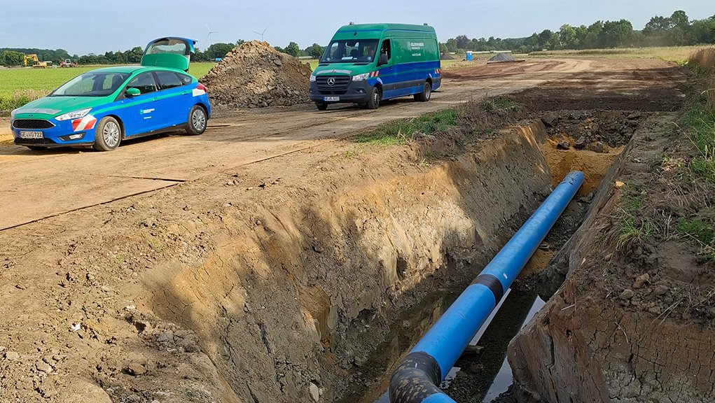 Leitungsverlegungen im Rahmen des Erneuerungs- und Ausbauprogramms für Trinkwasserleitungen in der Region Baumberge.