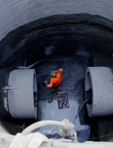 Abwasser ist eines unseres elementaren Geschäftsfelder - vom Kanal bis zur Kläranlage.